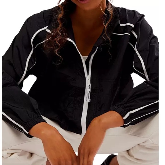 NWT Free People Movement Varsity Blues Jacket Black/White Small - Picture 7 of 8